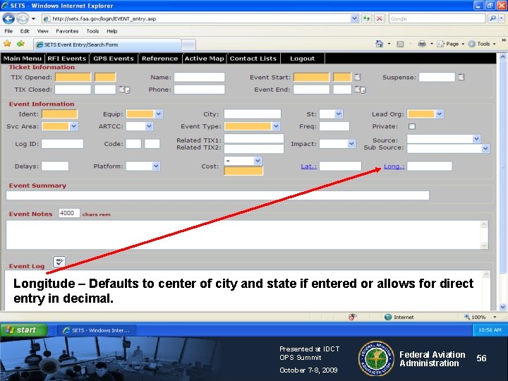 Longitude – Defaults to center of city and state if entered or allows for