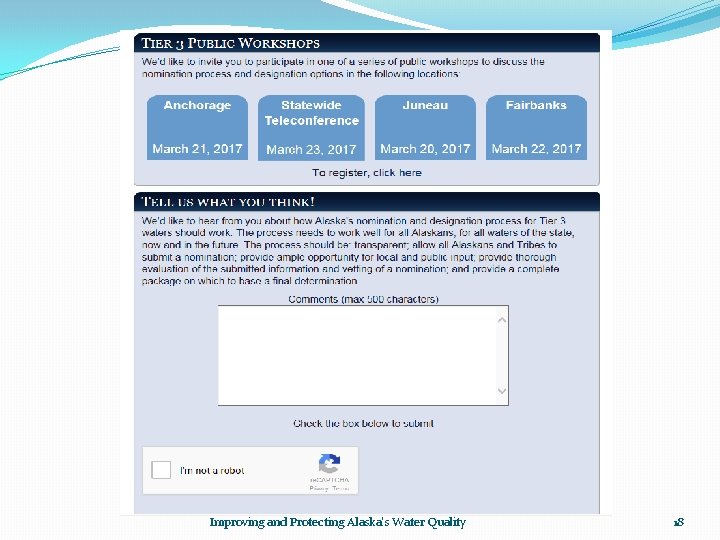 Improving and Protecting Alaska's Water Quality 18 