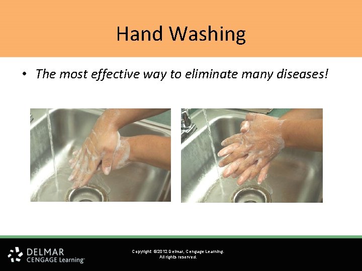 Hand Washing • The most effective way to eliminate many diseases! Copyright © 2012