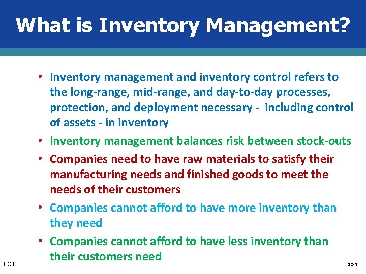 Supply Chain Management Principles LB 4 Inventory Basics