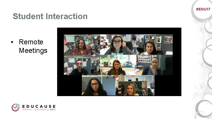 Student Interaction • Remote Meetings 