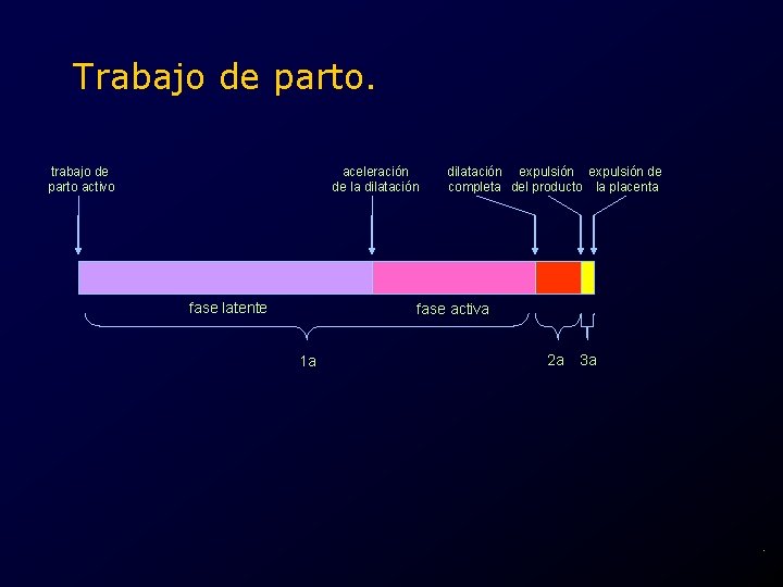 Trabajo de parto. trabajo de parto activo aceleración de la dilatación fase latente dilatación