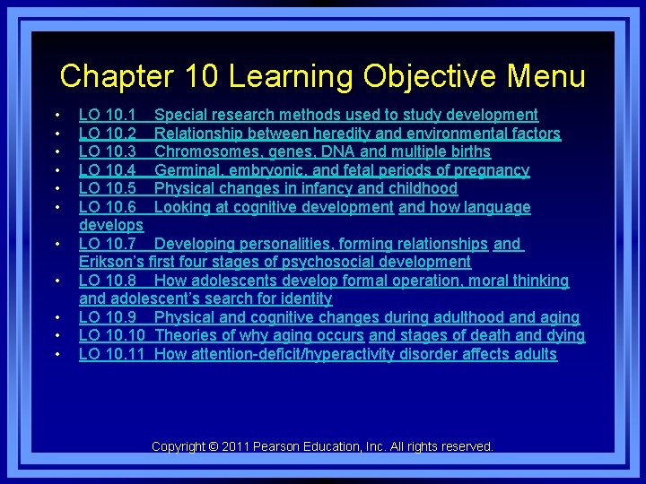 Chapter 10 Learning Objective Menu • • • LO 10. 1 Special research methods