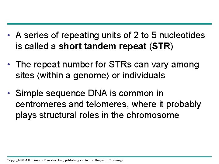  • A series of repeating units of 2 to 5 nucleotides is called