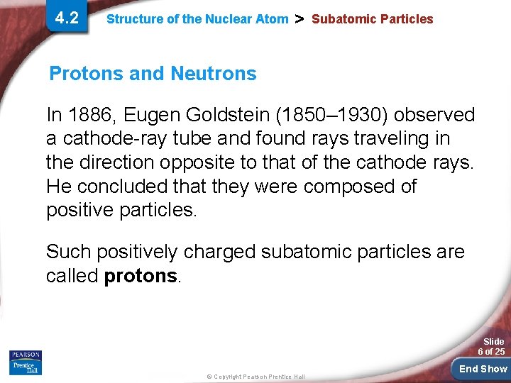 4. 2 Structure of the Nuclear Atom > Subatomic Particles Protons and Neutrons In