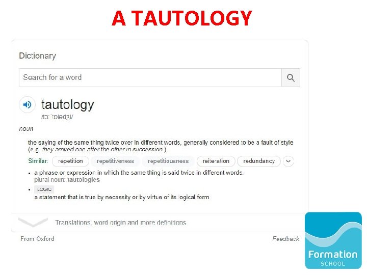 A TAUTOLOGY 