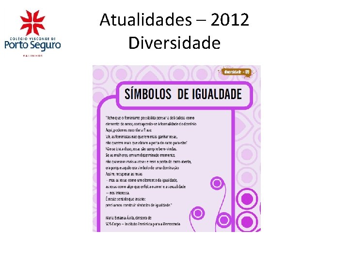 Atualidades – 2012 Diversidade 