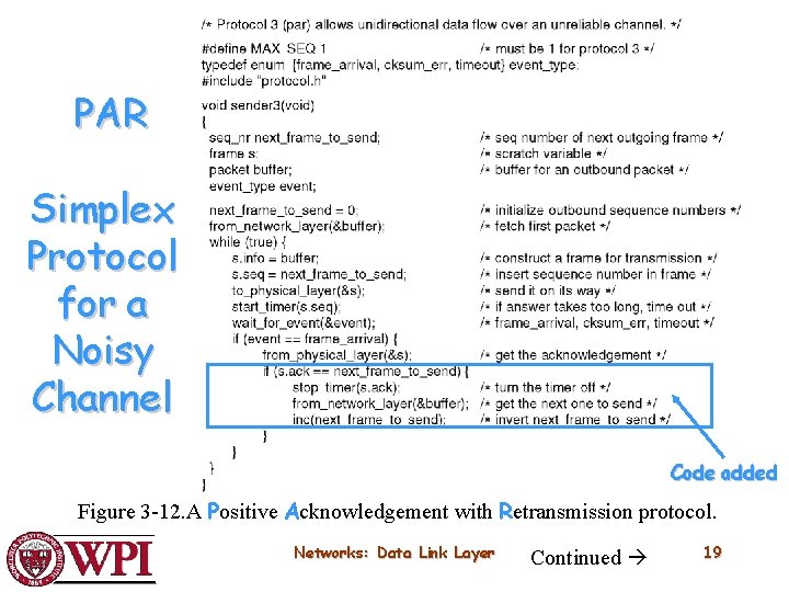 PAR Simplex Protocol for a Noisy Channel Code added Figure 3 -12. A Positive