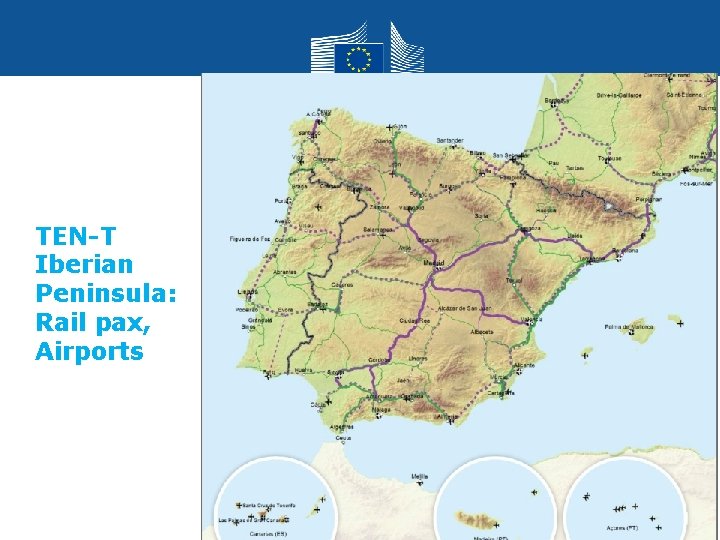 TEN-T Iberian Peninsula: Rail pax, Airports Transport 