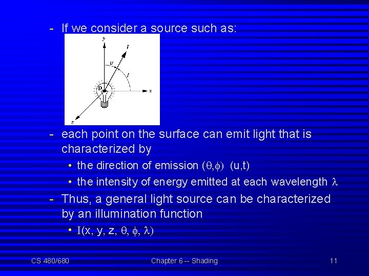 - If we consider a source such as: - each point on the surface