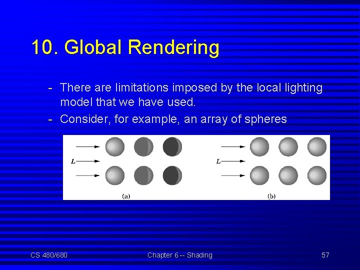 10. Global Rendering - There are limitations imposed by the local lighting model that