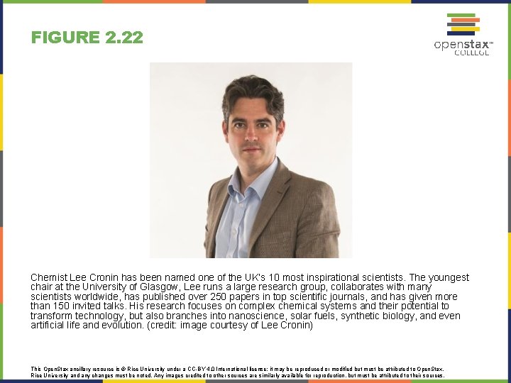 FIGURE 2. 22 Chemist Lee Cronin has been named one of the UK’s 10