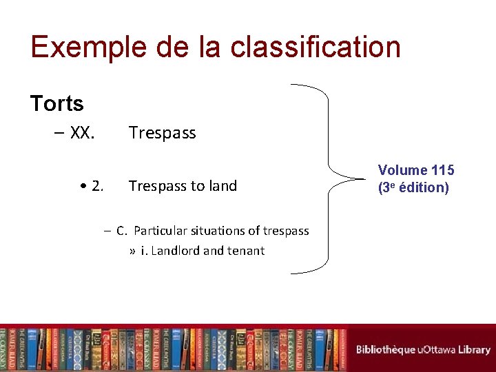 Exemple de la classification Torts – XX. Trespass • 2. Trespass to land –