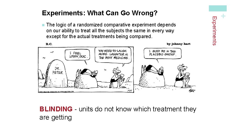 n The logic of a randomized comparative experiment depends on our ability to treat n The logic of a randomized comparative experiment depends on our ability to treat