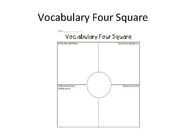 Vocabulary Four Square 