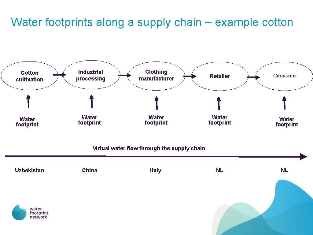 Water footprints along a supply chain – example cotton Cotton cultivation Water footprint Industrial