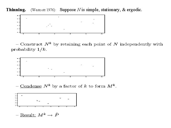 Thinning. (Westcott 1976): Suppose N is simple, stationary, & ergodic. 