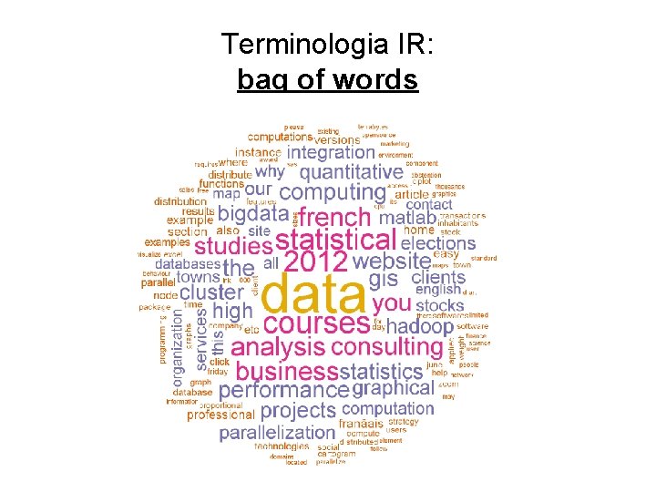 Terminologia IR: bag of words 