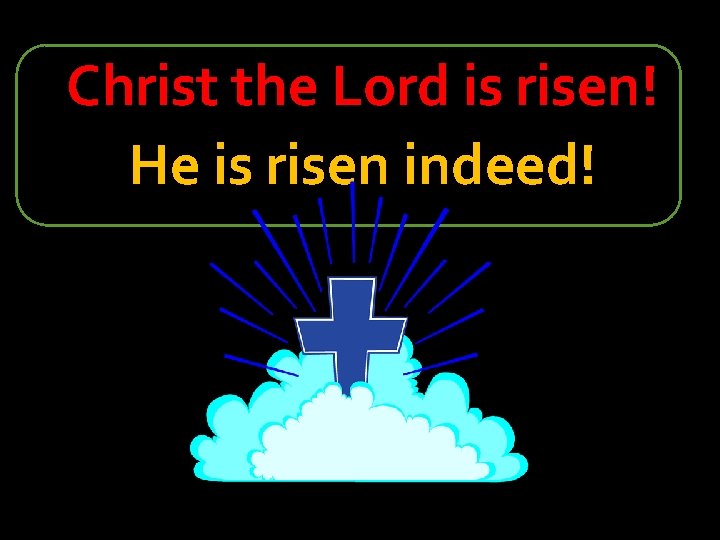 Christ the Lord is risen! He is risen indeed! 