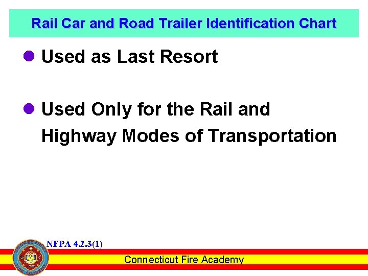 Rail Car and Road Trailer Identification Chart l Used as Last Resort l Used