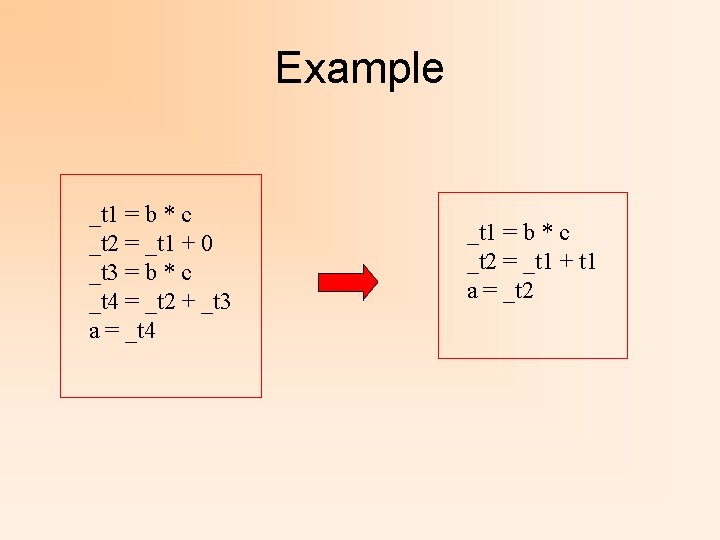 Example _t 1 = b * c _t 2 = _t 1 + 0