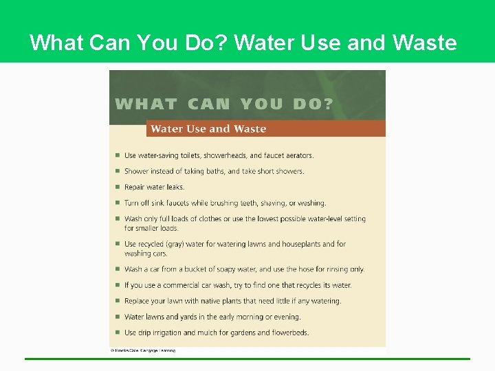 What Can You Do? Water Use and Waste 