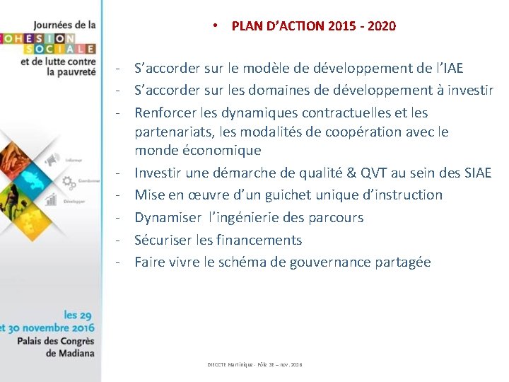  • PLAN D’ACTION 2015 - 2020 - S’accorder sur le modèle de développement