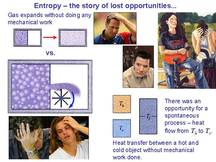 Entropy – the story of lost opportunities. . . Gas expands without doing any