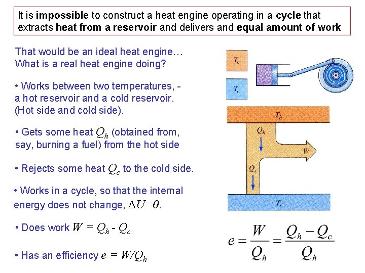 It is impossible to construct a heat engine operating in a cycle that extracts