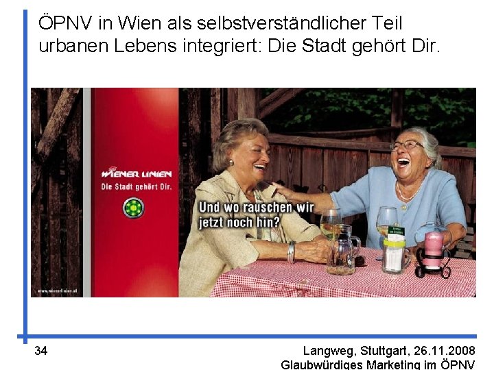 ÖPNV in Wien als selbstverständlicher Teil urbanen Lebens integriert: Die Stadt gehört Dir. 34