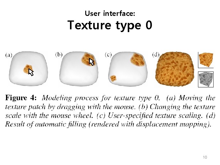 User interface: Texture type 0 10 