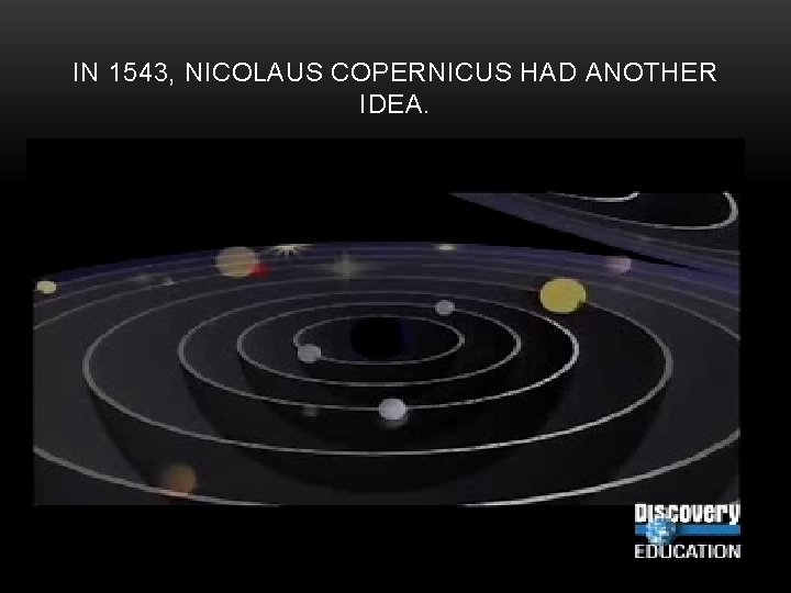 IN 1543, NICOLAUS COPERNICUS HAD ANOTHER IDEA. 