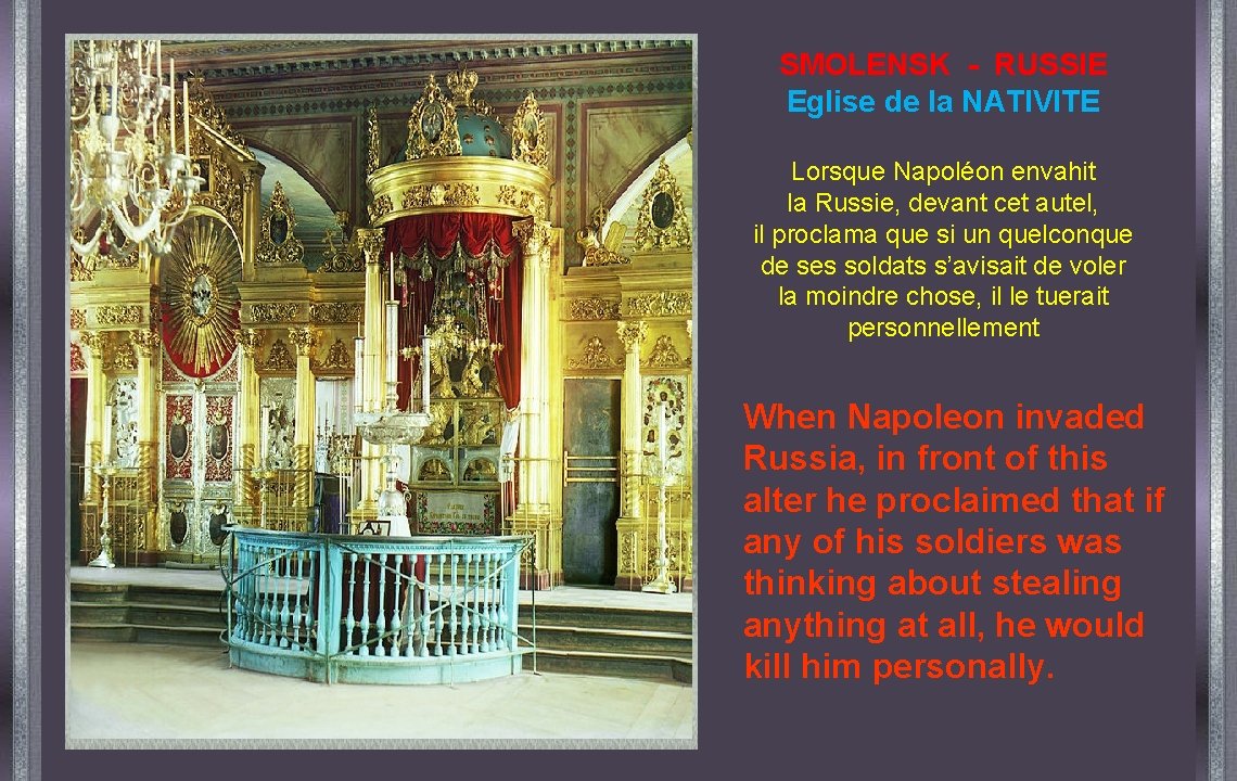 SMOLENSK - RUSSIE Eglise de la NATIVITE Lorsque Napoléon envahit la Russie, devant cet
