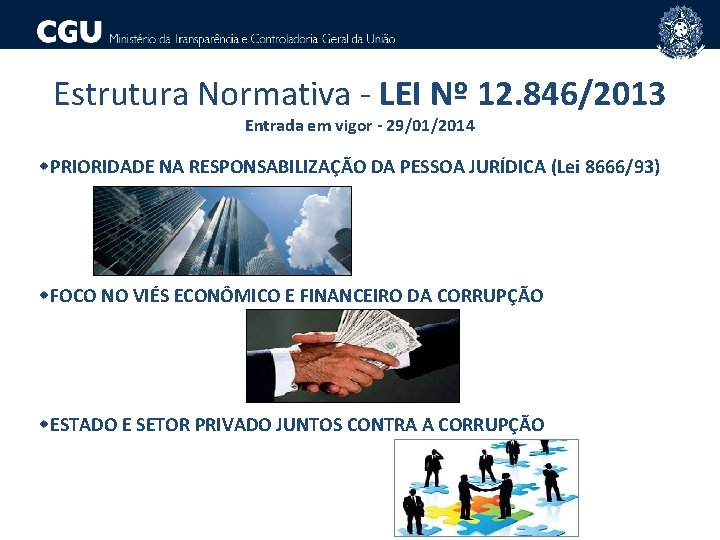 Estrutura Normativa - LEI Nº 12. 846/2013 Entrada em vigor - 29/01/2014 w. PRIORIDADE