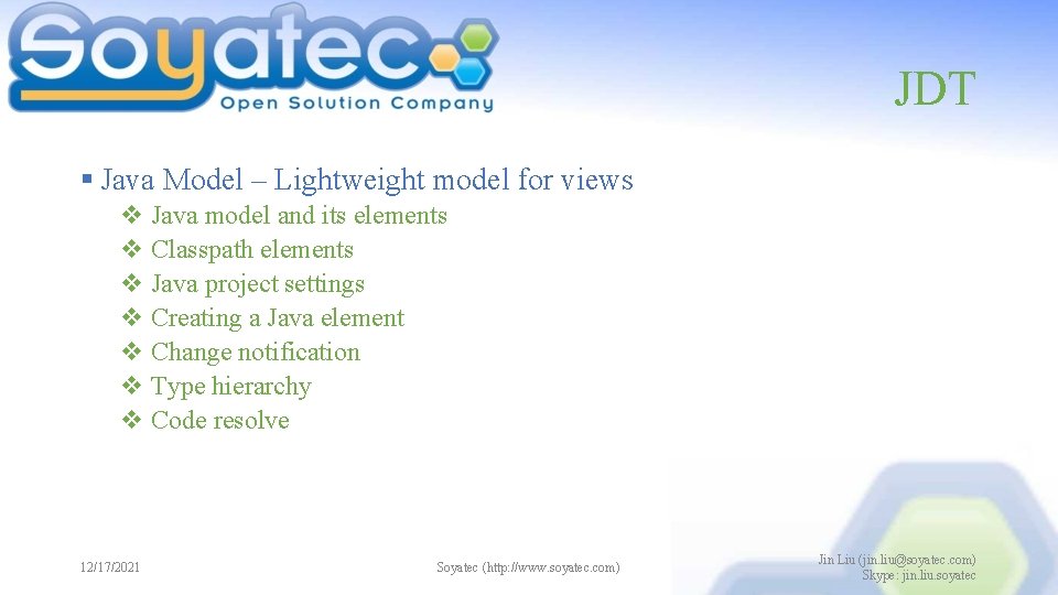 Eclipse Plugin Development Introduction of Development Tools JDT