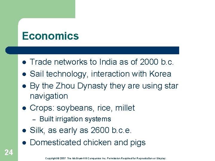 Economics l l Trade networks to India as of 2000 b. c. Sail technology,