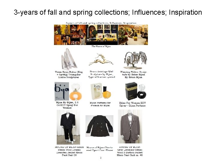 3 -years of fall and spring collections; Influences; Inspiration 