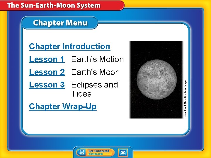 Chapter Introduction Lesson 1 Earth’s Motion Lesson 3 Eclipses and Tides Chapter Wrap-Up Jason