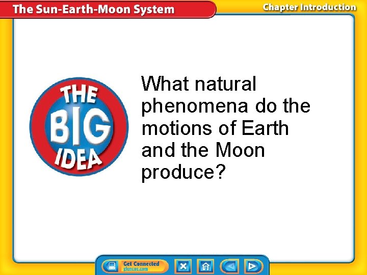 What natural phenomena do the motions of Earth and the Moon produce? 