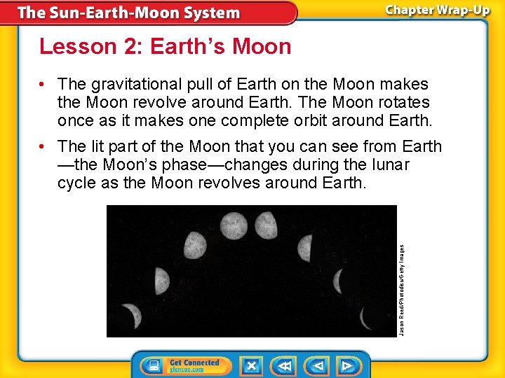Lesson 2: Earth’s Moon • The gravitational pull of Earth on the Moon makes