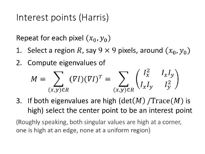 Interest points (Harris) • 