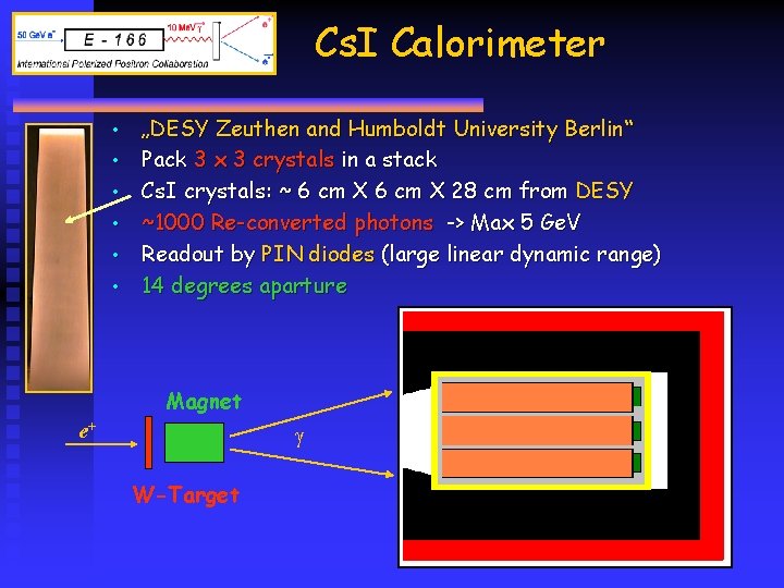 Cs. I Calorimeter • • • „DESY Zeuthen and Humboldt University Berlin“ Pack 3