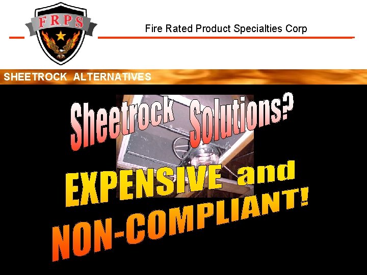 Fire Rated Product Specialties Corp SHEETROCK ALTERNATIVES 