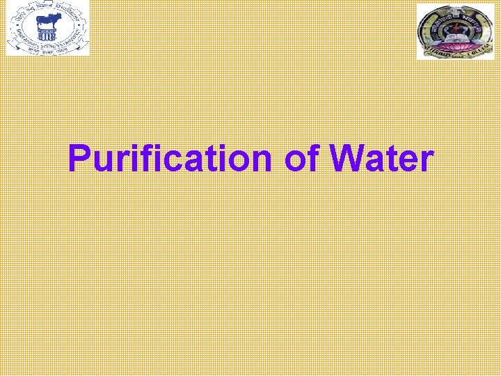 Purification of Water 