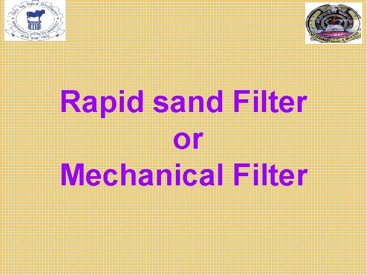 Rapid sand Filter or Mechanical Filter 