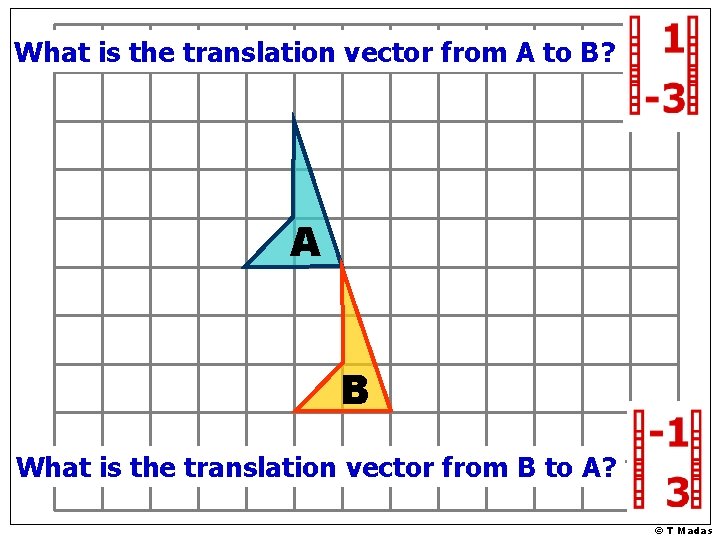 What is the translation vector from A to B? A B What is the