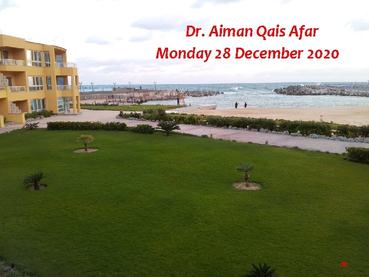 Dr. Aiman Qais Afar Monday 28 December 2020 30 