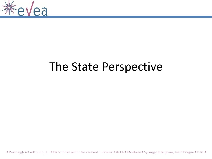 The State Perspective The State Perspective