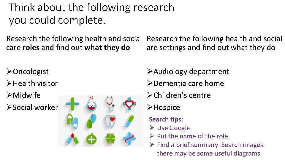 Think about the following research you could complete. Research the following health and social Think about the following research you could complete. Research the following health and social
