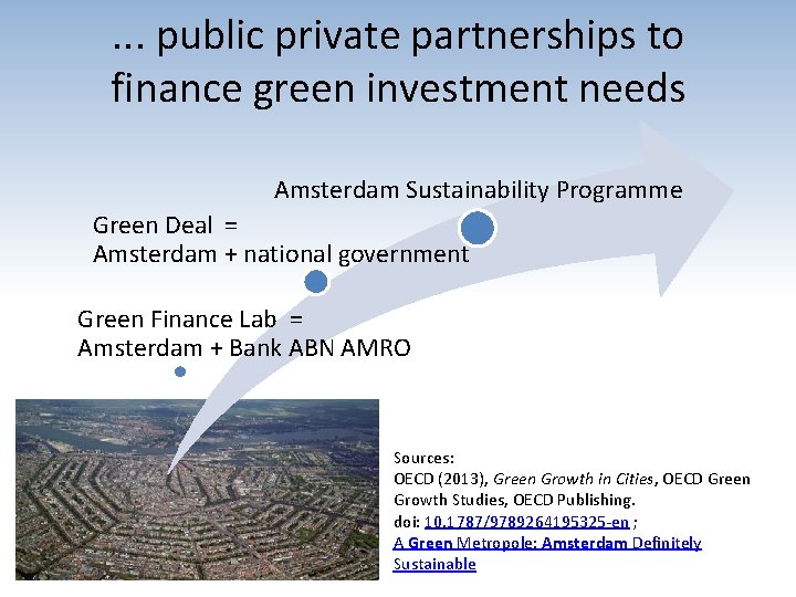 . . . public private partnerships to finance green investment needs Amsterdam Sustainability Programme